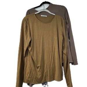 Woman's XL bundle long sleeve tshirt top pink &  tan Since 2005 casual classic